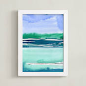 "Out To Sea II" - Art Print in Sea Green by Chelsey Scott - Framed