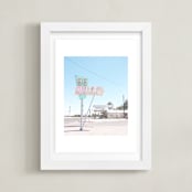 "66" - Art Print in vintage blue by Calais A Le Coq - Framed