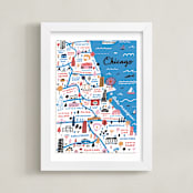 "I Love Chicago" - Art Print in Lake by Jordan Sondler - Framed