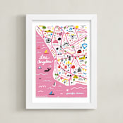 "I Love Los Angeles" - Art Print in Cotton Candy by Jordan Sondler - Framed