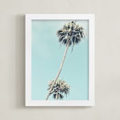 "Palms for Days" - Art Print in Pale Turquoise by Shannon Howard - Framed