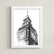 "Big Ben" - Art Print in Charcoal by Paul Berthelot - Framed
