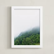 "Foggy mountain" - Art Print in fern by Aniko Levai - Framed