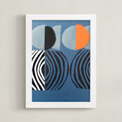 "Solar Eclipse" - Art Print in Galaxy Blue by Deborah Velasquez - Framed