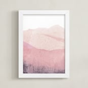 "Mountain Range" - Art Print in Beige Pink by Sadie Holden - Framed
