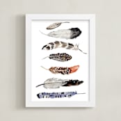 "Feather Print" - Art Print in neutrals by Shannon Kirsten - Framed