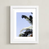 "Palm I" - Art Print in Sky Blue by Annie Montgomery - Framed