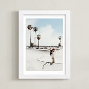 "Santa Barbara Skate I" - Art Print in color by Kamala Nahas - Framed