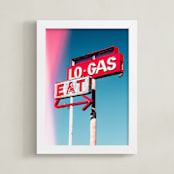 "Desert Signs" - Art Print in Bold Sign Red by Kate Baird - Framed