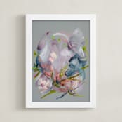 "Softening Ground" - Art Print in Dove Grey by Synnöve Seidman - Framed
