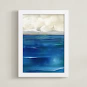"Rising Tide" - Art Print in Royal Blue by Lindsay Megahed - Framed