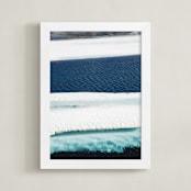 "Brush in turquoise" - Art Print in glacier teal by Van Tsao - Framed