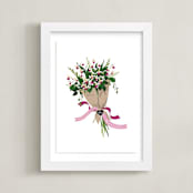 "Minnesota Lady's Slipper Bouquet" - Art Print in Soft pink by Susan Moyal - Framed