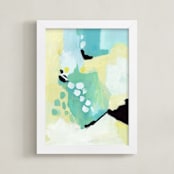 "Splendid Spring" - Art Print in Seafoam  by Makewells - Framed