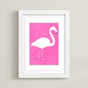 "A leg to stand on." - Art Print in Flamingo by Dawn Smith - Framed