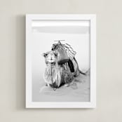 "Smiles in the Sahara" - Art Print in Fog by Jamie Lollback - Framed