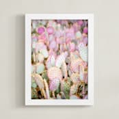 "PINK CACTI" - Art Print in Blush by Shannon Kirsten - Framed