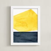 "Rising Sun" - Art Print in White by Celeste Duffy - Framed