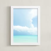 "Summer Clouds Series 2" - Art Print in Caribbean Blue by Lisa Sundin - Framed