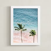 "Island Palms 1" - Art Print in Sea by Kamala Nahas - Framed