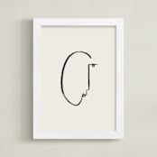 "Face Study I" - Art Print in Creamy White by Chelsea Petaja - Framed