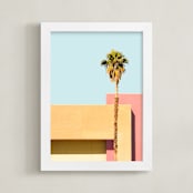 "Palm Springs - A Color Study II" - Art Print in Palm Springs Blue by Lisa Sundin - Framed