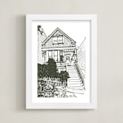 "House: Portrait White Border Custom Print" - Custom Print in Olive Shadow by Minted - Framed