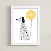 "Dalmatian" - Personalized Art Print in Lemon by Angela Thompson - Framed