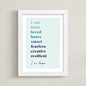 "Positive Affirmations" - Personalized Art Print in Winter by Nazia Hyder - Framed