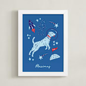 "Space Pup" - Personalized Art Print in Celestial by Kristin Mastoras - Framed