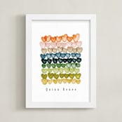 "My heart is full" - Personalized Art Print in Peach by Britt Mills - Framed