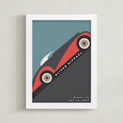 "Motorcar" - Personalized Art Print in Crimson by Maria Alou - Framed