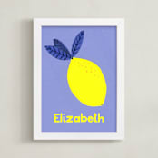 "My Fruity Family" - Personalized Art Print in Lemon by Marta Crea - Framed
