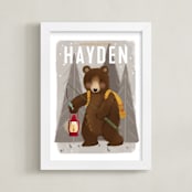 "Adventure bear" - Personalized Art Print in Clay by Rebecca Durflinger - Framed