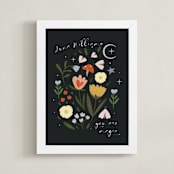"Magic Florals" - Personalized Art Print in Chalkboard by Hannah Williams - Framed
