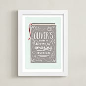 "Our Story" - Personalized Art Print in Gray by JeAnna Casper - Framed