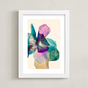 "Fleur de Papier" - Art Print in Purple by Karen Kardatzke - Framed
