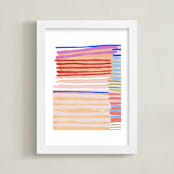 "Peach Party One" - Art Print in Poppy by Katie Craig - Framed