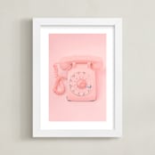 "0 is for operator." - Art Print in Strawberry Shortcake Pink by Alicia Abla - Framed