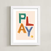 "Creative Play" - Art Print in Cream by Nazia Hyder - Framed