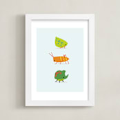 "Bugs" - Art Print in Aqua by Itsy Belle Studio - Framed