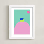 "Dia y Noche I" - Art Print in Pink, Green by Marta Crea - Framed