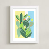"Tropical Flourishes" - Art Print in Lemon by Katie Turner - Framed