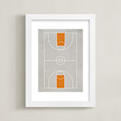 "Full Court" - Art Print in Smoke Orange by Jennifer Morehead - Framed