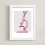 "My Microscope" - Art Print in Gray Pink by Naava Katz - Framed