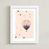 "To The Stars" - Art Print in Pale Pink by Caroline Mint - Framed