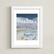 "White Woods" - Art Print in Winter White by Sarah Fitzgerald - Framed