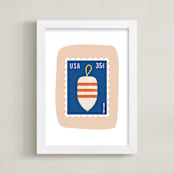 "Oh Buoy" - Art Print in Blush by Nadia Hassan - Framed