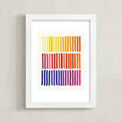 "Lines" - Art Print in Rainbow by Beth Vassalo - Framed