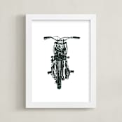 "Biker" - Art Print in Coal by Rushmi - Framed